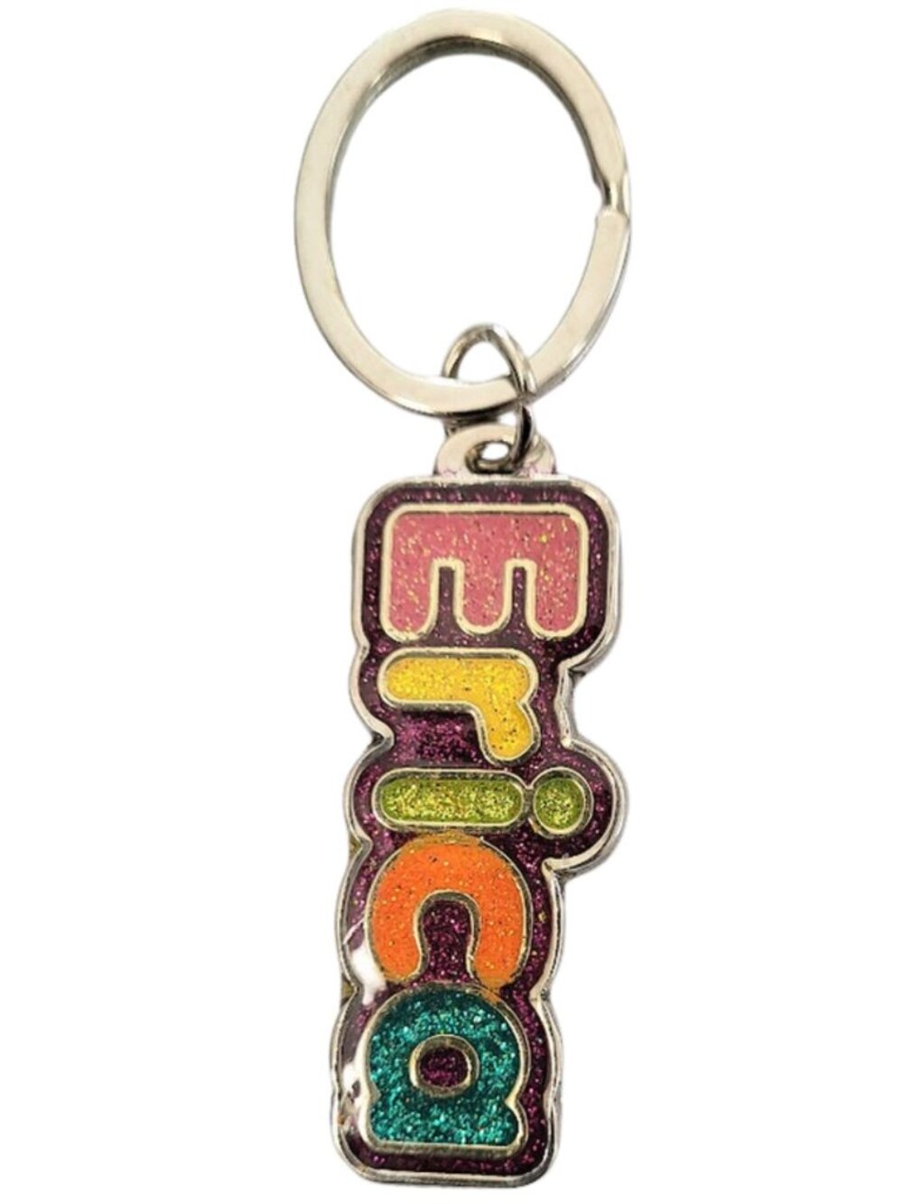 SWIBCO NW0T Colorful Galaxy Keychain Silver Metal Personalized Name ERICA